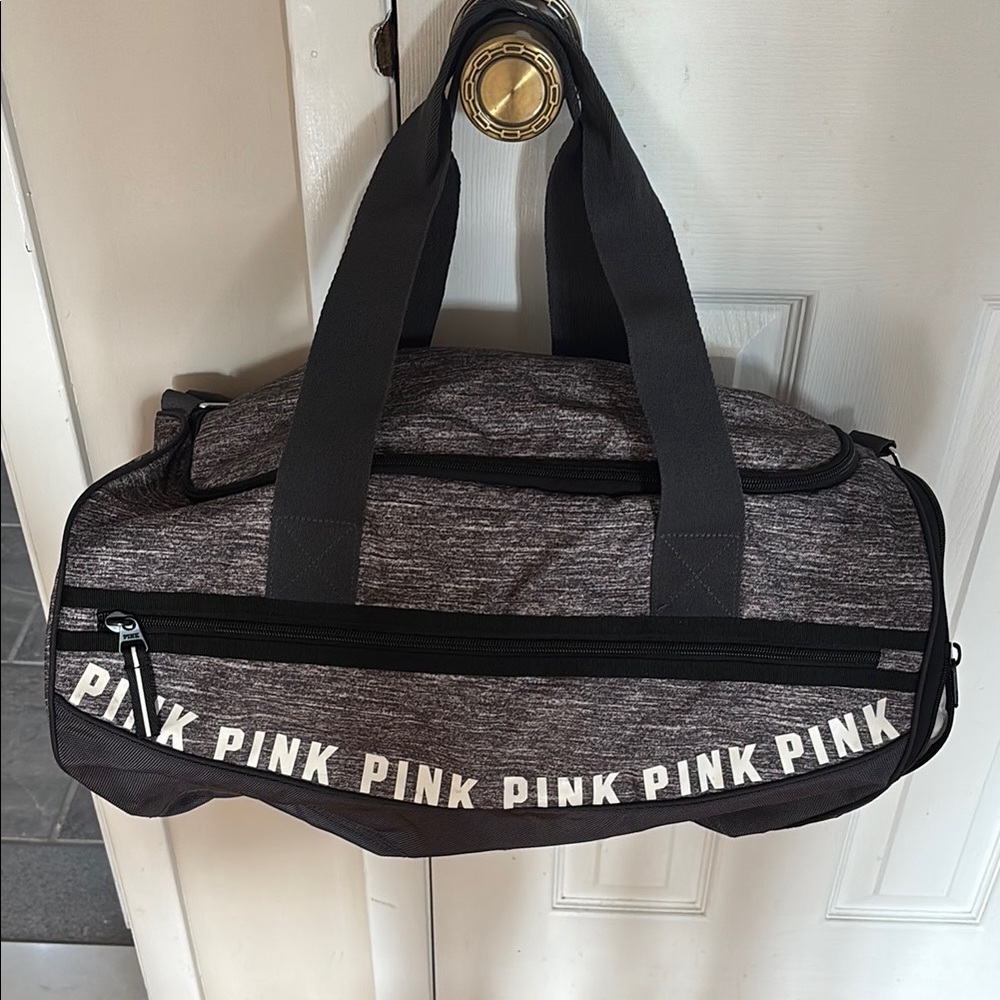 PINK Victoria's Secret Gray Duffel Bag
